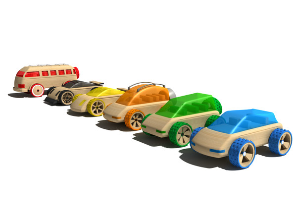 toy car 3d model - Wooden toy car coollection... by gile.073